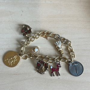 Vintage gold charm bracelet